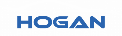 Hogan logo white and blue